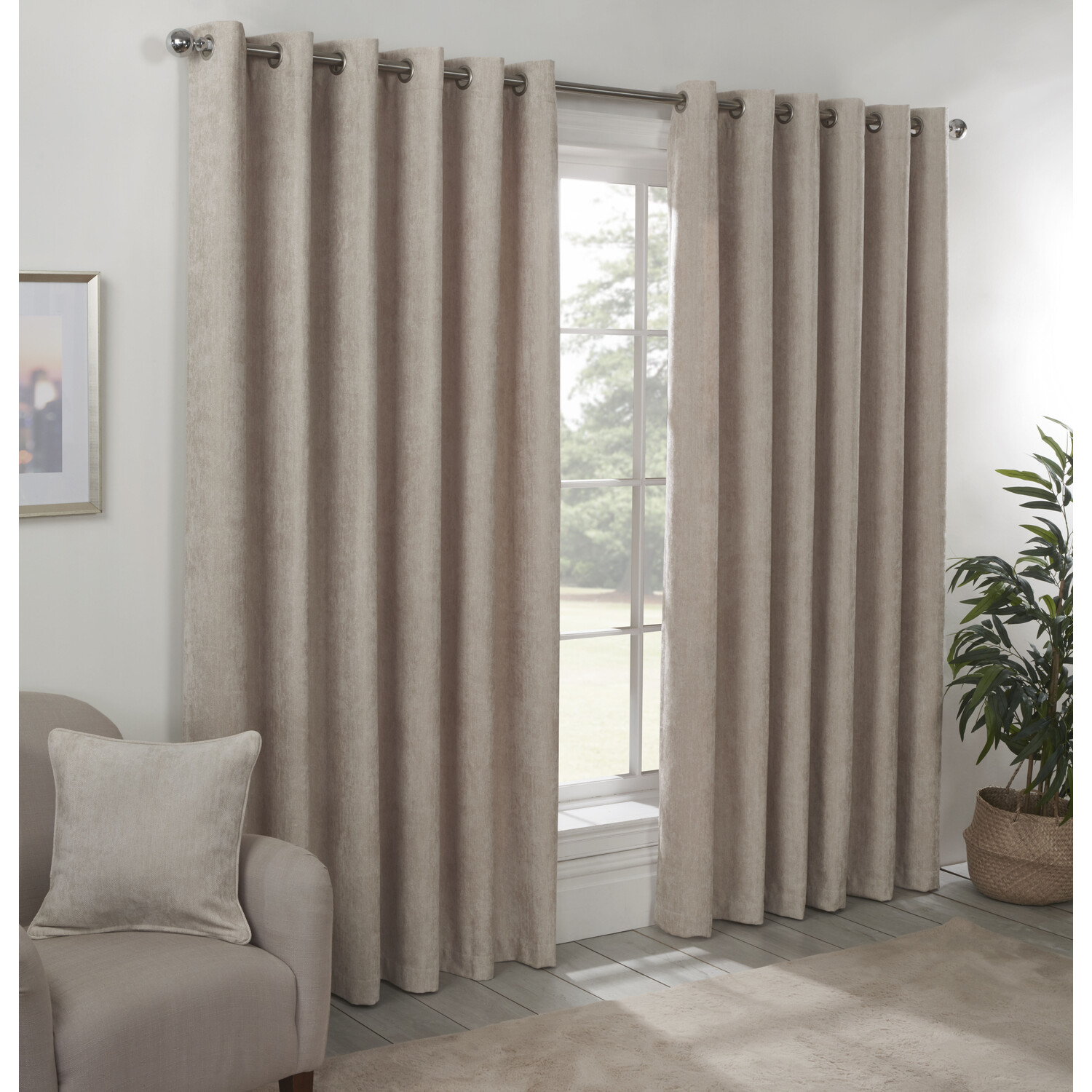 Divante Alden Thermal Curtains - Natural / 183cm / 168cm Image 1