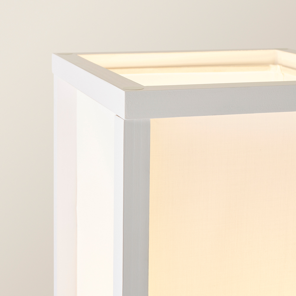 ValueLights Struttura 3 Shelf Fabric Shade White Shelving Unit Floor Lamp Image 3