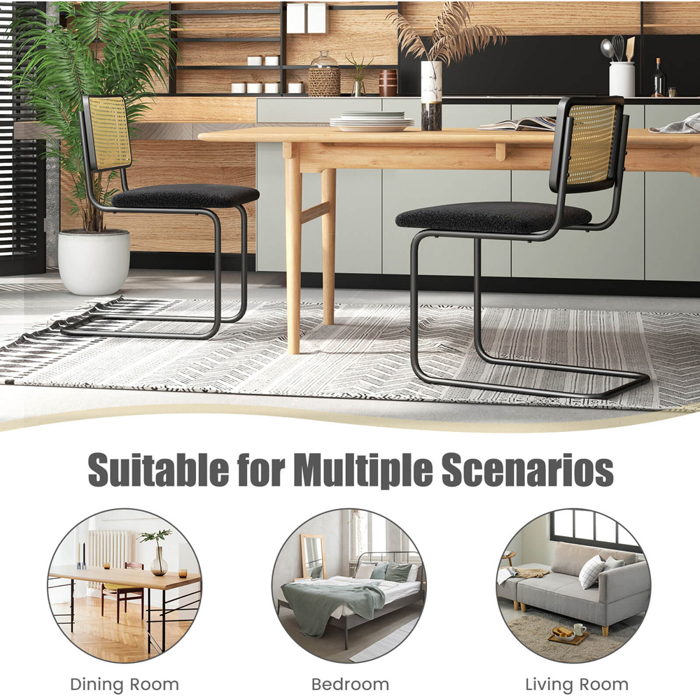 Costway Set of 2 Black Cantilever Dining Chair Image 5