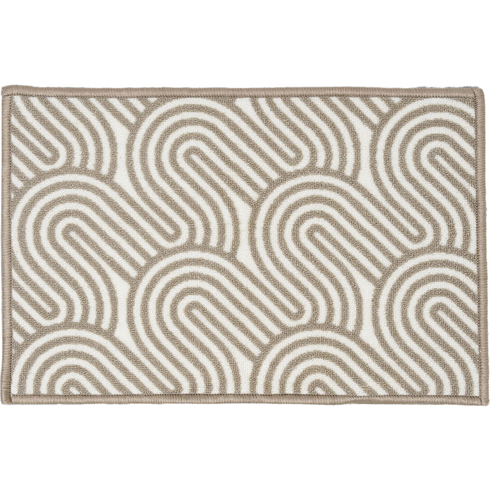 Washable Geometric Doormat - Grey or Brown Image 1