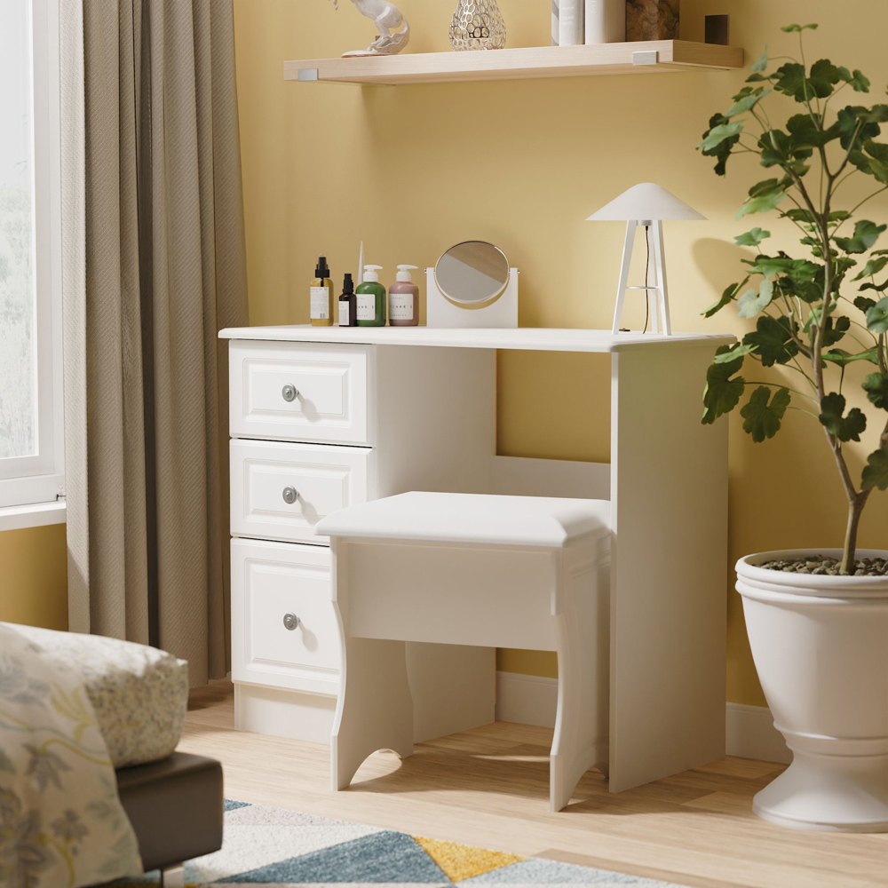 Crowndale Pembroke 3 Drawer Grey Ash Vanity Dressing Table Ready Assembled Image 7