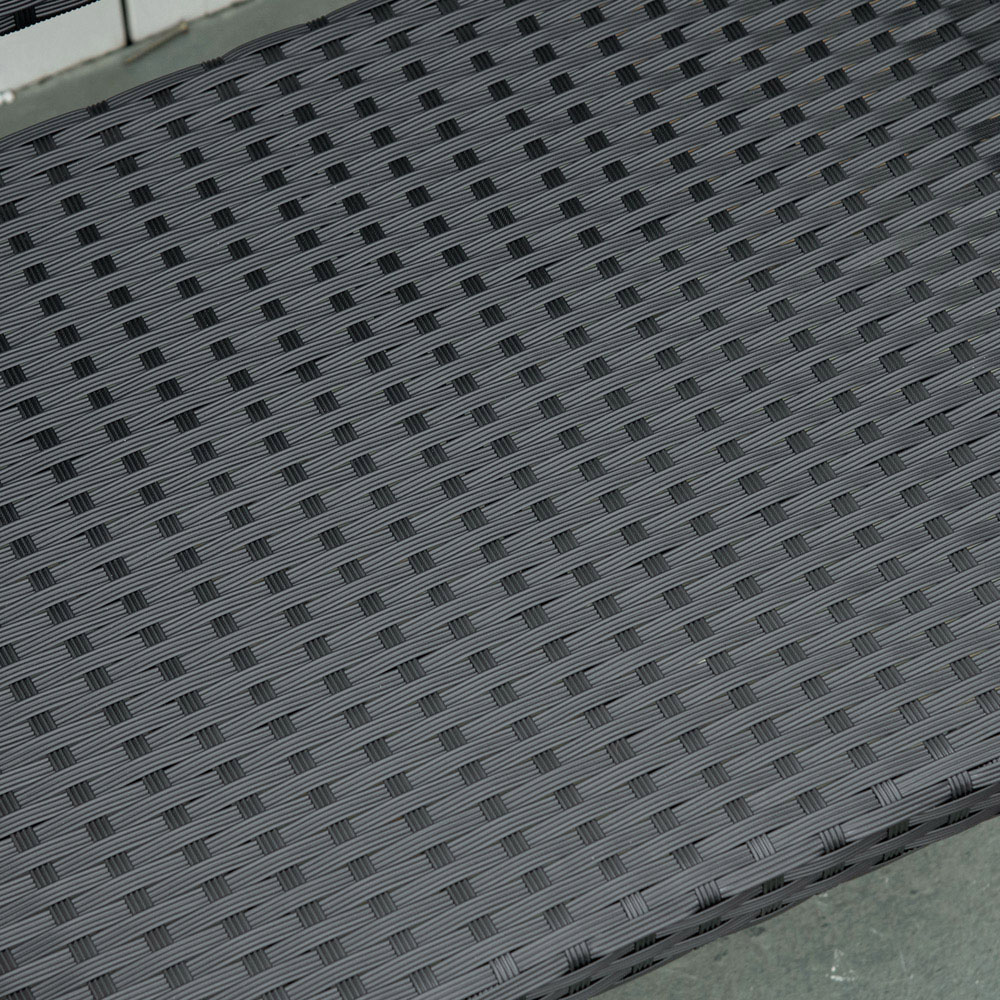 Outsunny 2 Seater Black Rattan Bench Image 3