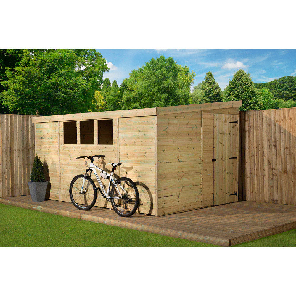 Empire Sheds 3000 8 x 8ft Tongue and Groove Wooden Pent Garden Shed Image 3