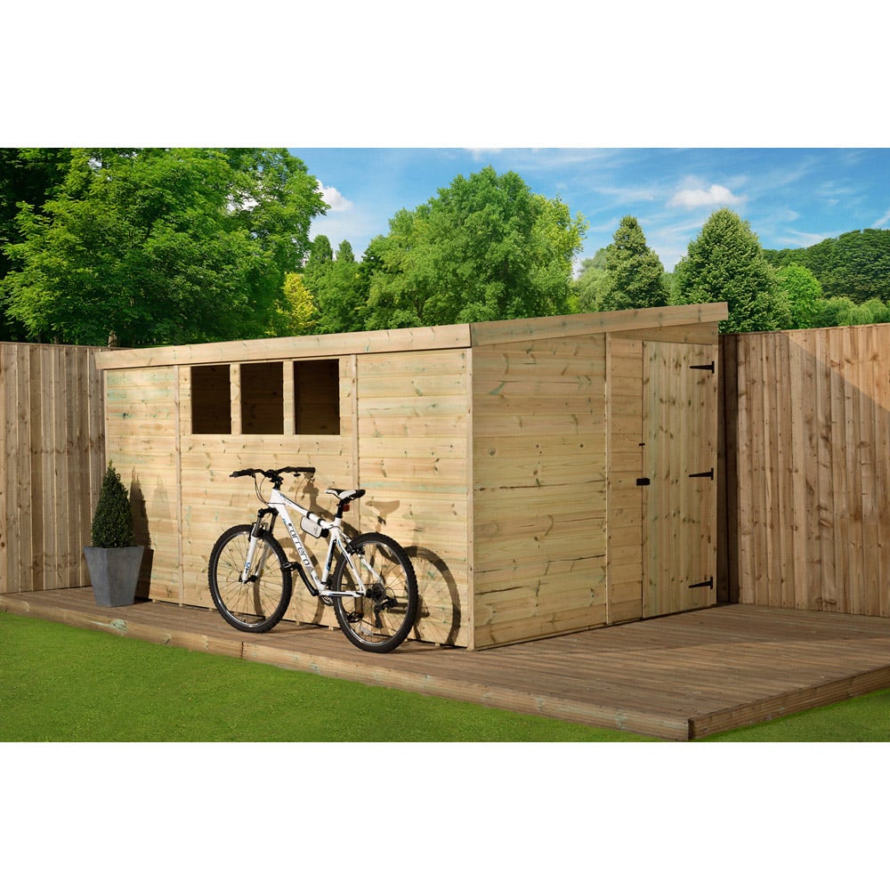 Empire Sheds 3000 9 x 8ft Tongue and Groove Wooden Pent Garden Shed Image 3