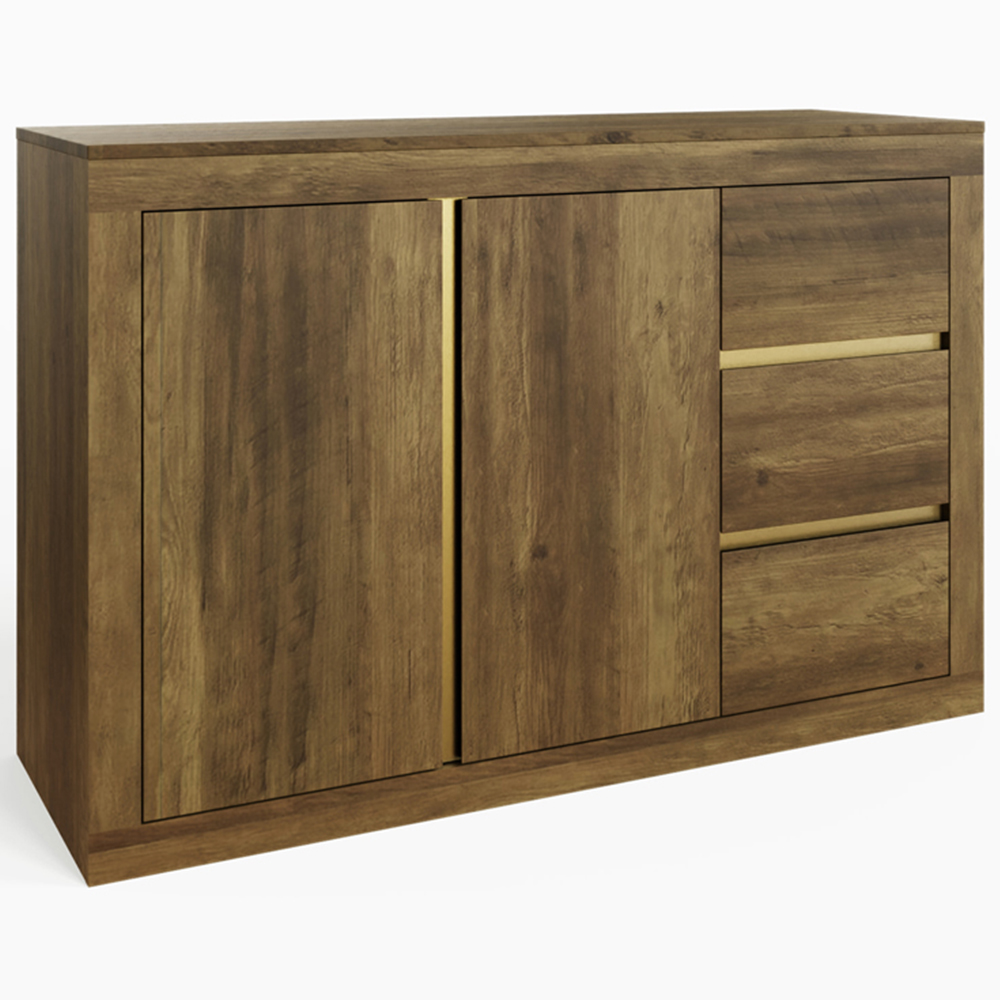 GFW Astley 2 Door 3 Drawer Knotty Oak Sideboard Image 2