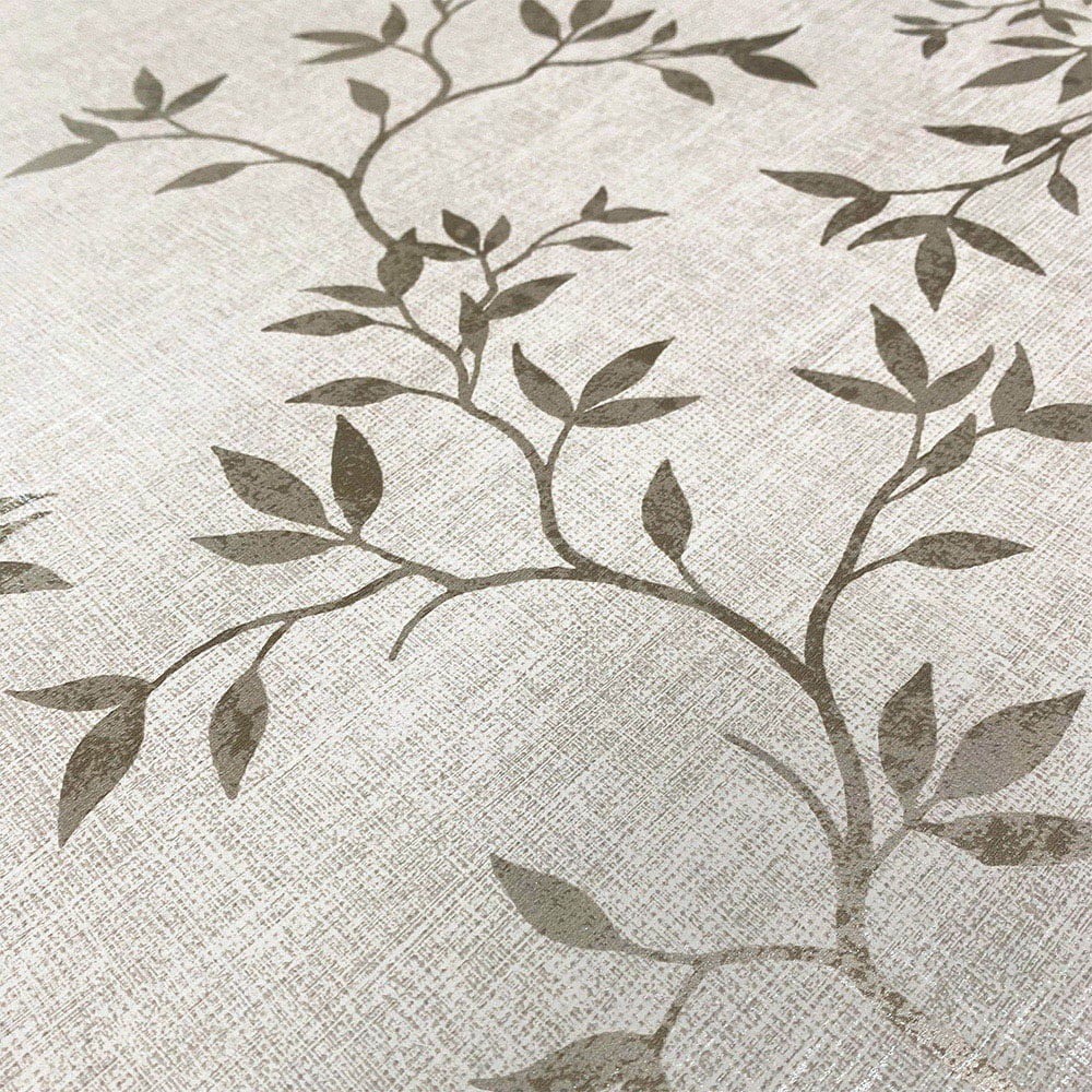 Muriva Japandi Leaf Cream Wallpaper Image 3