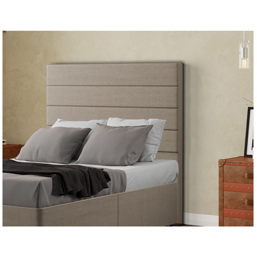 Eleganza George Single Beige Linen Floor Standing Headboard Image 4