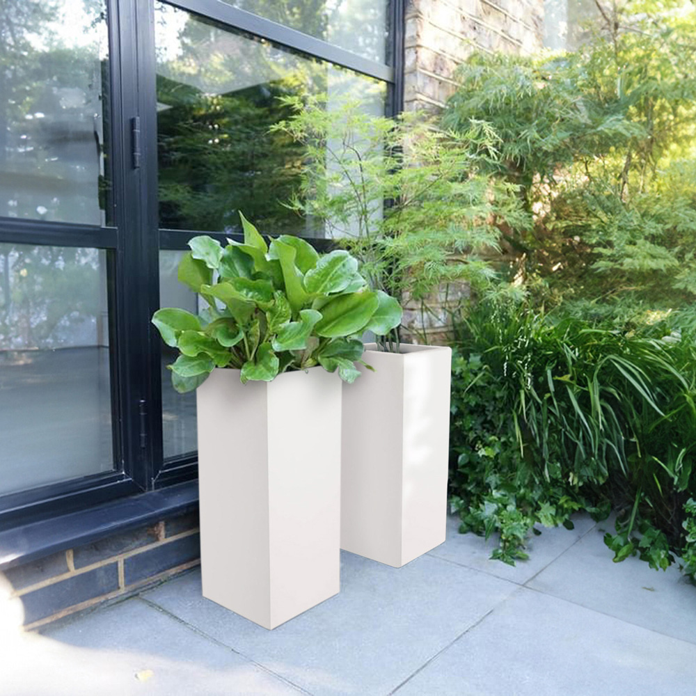 wilko White Light Concrete Outdoor Planter 70cm Image 7