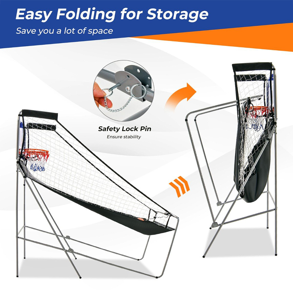 Costway Purple Foldable Basketball Arcade Game Image 5