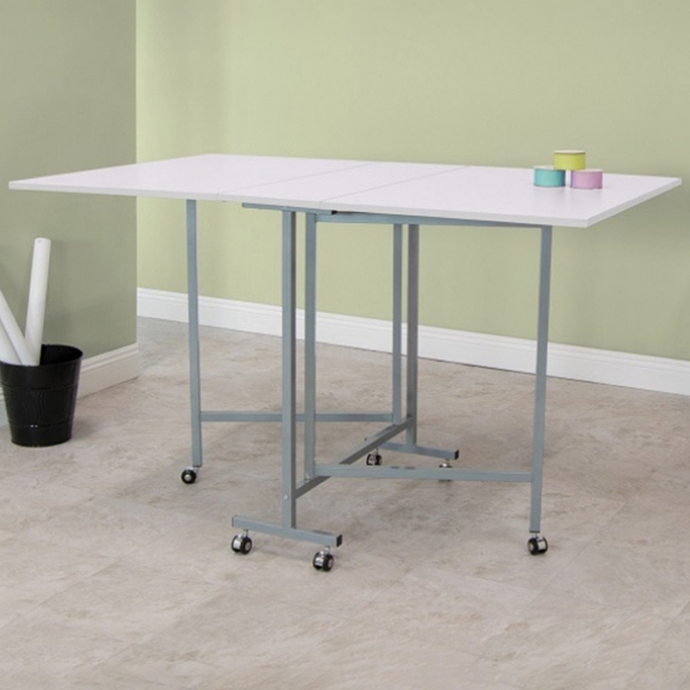 Sewing Online 13371 Silver and White Foldable Craft and Cutting Table Image 1