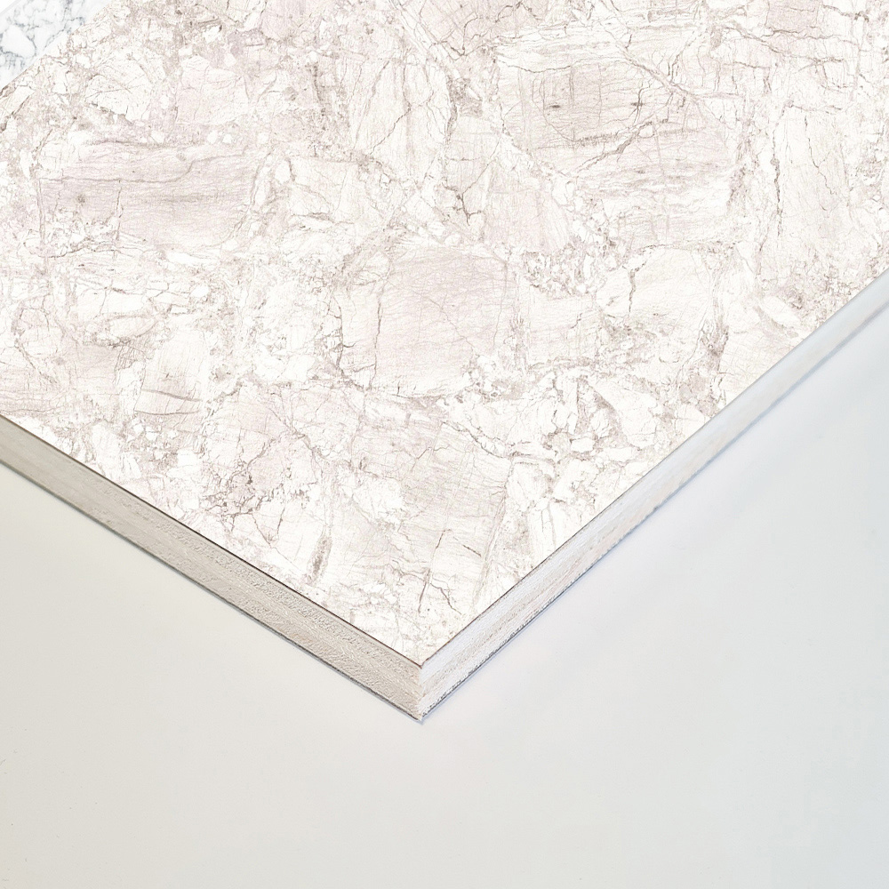 Wetwall Mermaid 2420 x 585mm Bianco Marble Tongue and Groove Plywood Shower Wall Panel Image 3