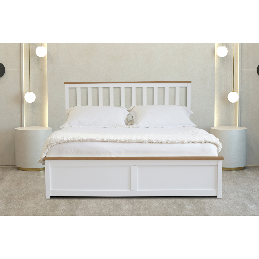 Comfy Living Small Double White Gas Lift Ottoman Bed Image 7