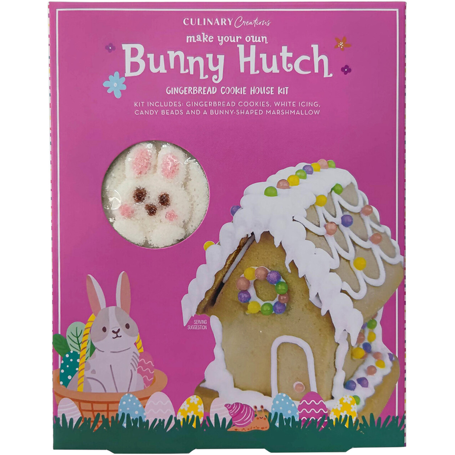 Make Your Own Bunny Hutch Gingerbread Cookie House - Pink Image
