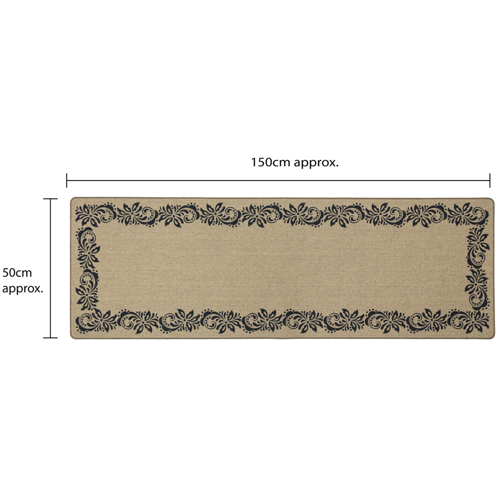 JVL Elegance Scroll Border Rubber Backed Door Mat and Runner Set Image 9