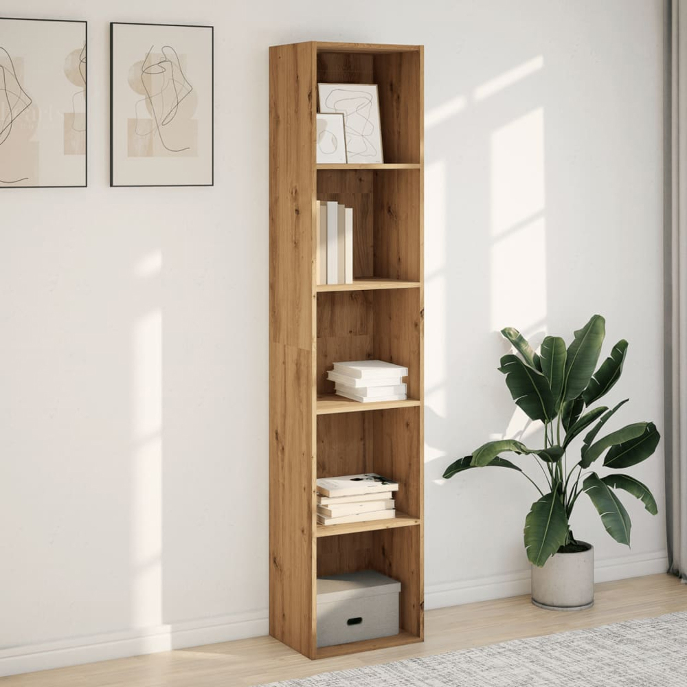 vidaXL 5 Shelf Artisan Oak Bookcase Image 8