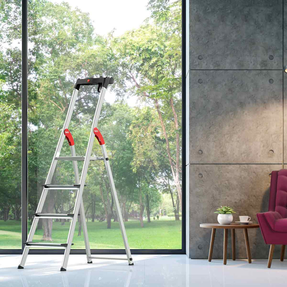 Hailo 8040-507 L80 5 Tread Aluminium Deep Step Ladder Image 2