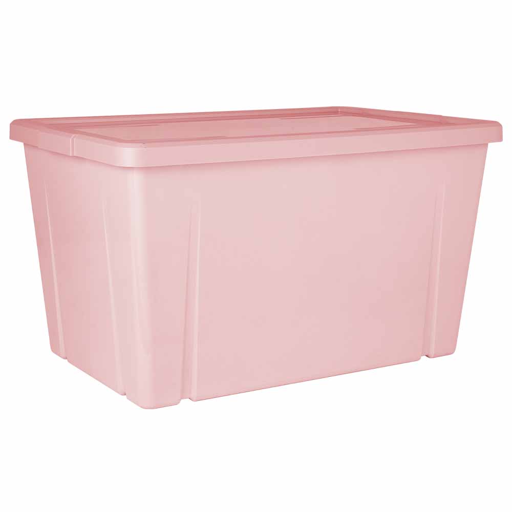 Wilko 60L Storage Box Blush Pink Image 2