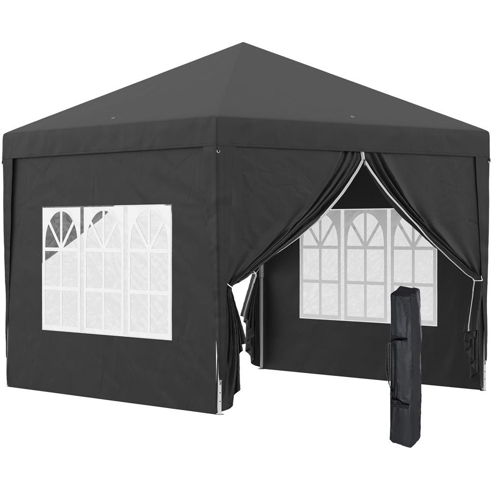Outsunny 3 x 3m Black Pop Up Water Resistant Camping Party Tent Image 2
