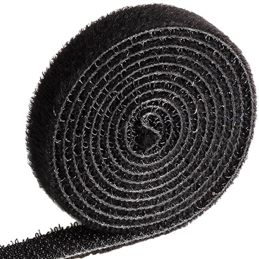 Durable CAVOLINE Black Hook and Loop Tape Cable Straps Roll Ties 100 x 1cm Image 2