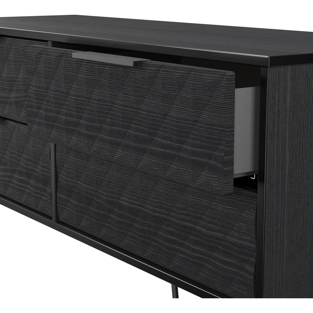 Crowndale Harlequin 4 Drawer Black Ash Bed Box Ready Assembled Image 6
