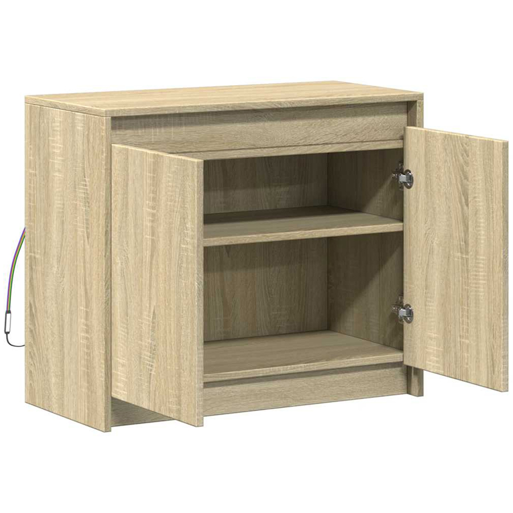 vidaXL 2 Door Sonoma Oak Sideboard with RGB LED Lights Image 7