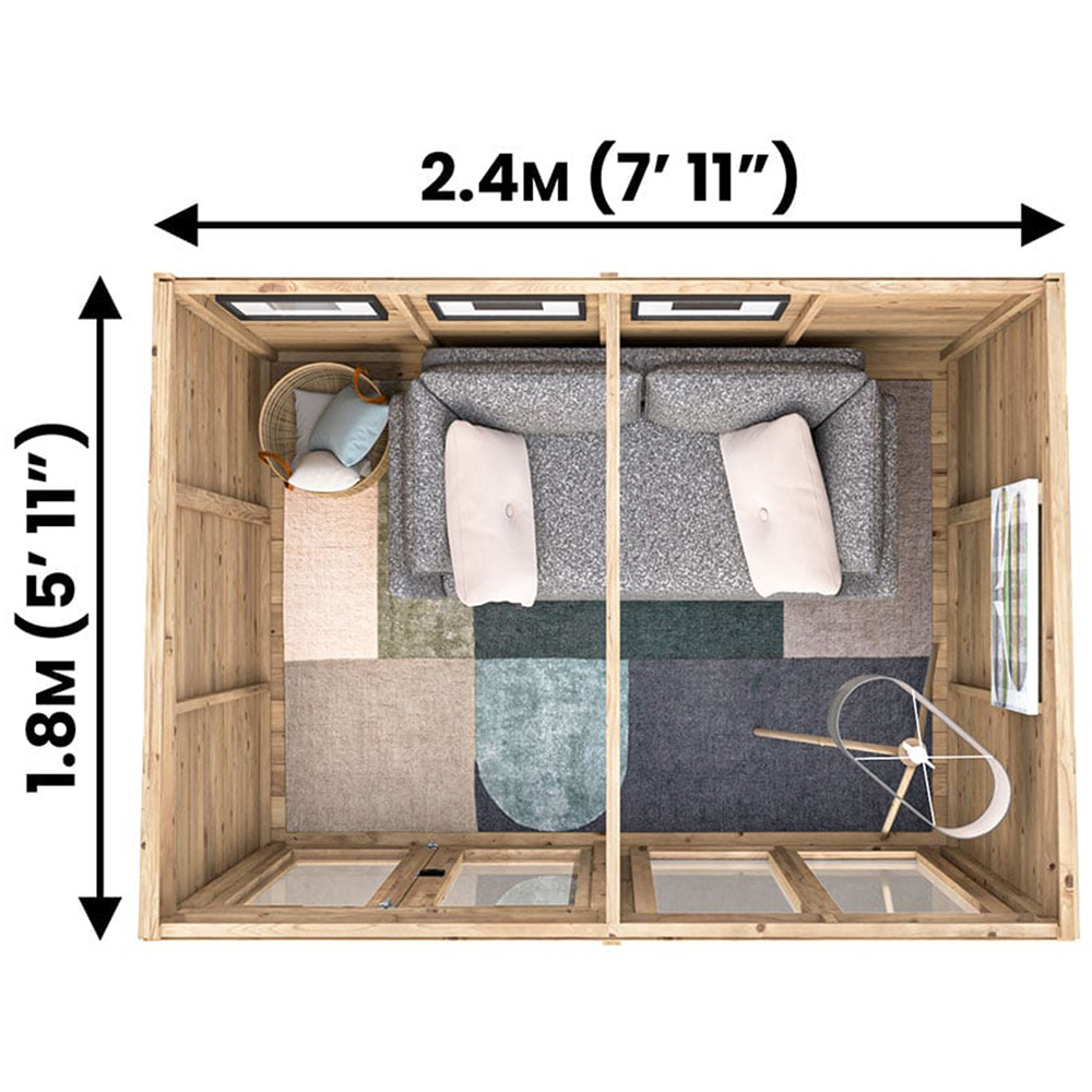 Dunster House RagePanda 8 x 6ft Modular Brown Superfelt Pent Summerhouse Image 9
