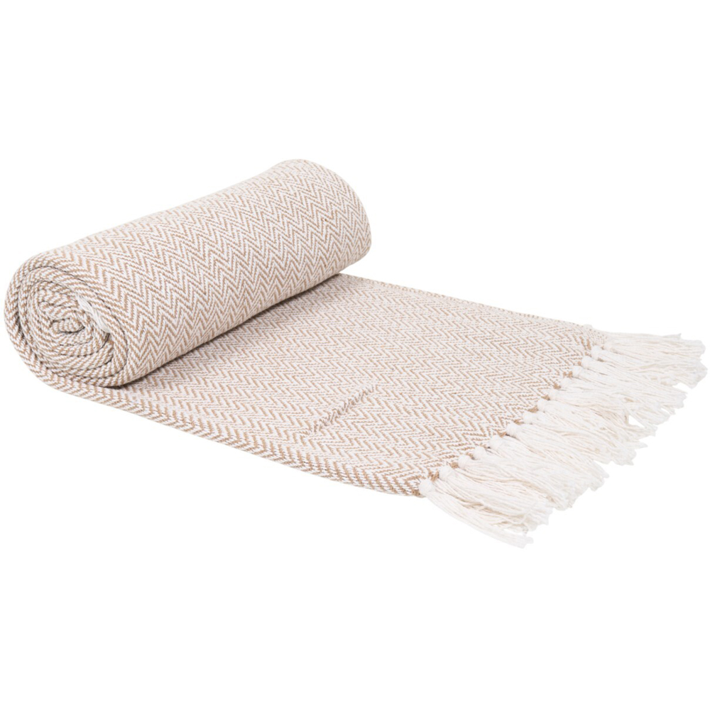 Chevron Woven Throw Natural Image 3