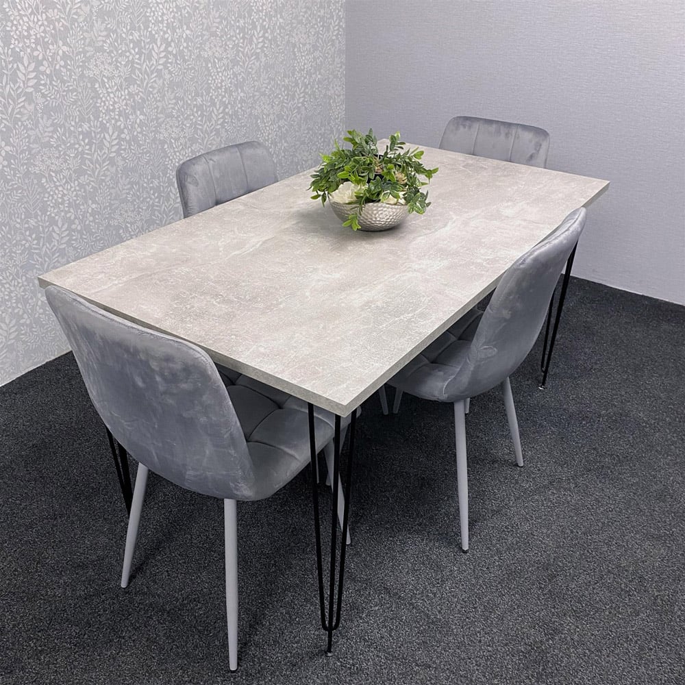 Kosy Koala 4 Seater Grey Dining Table Set Image 5