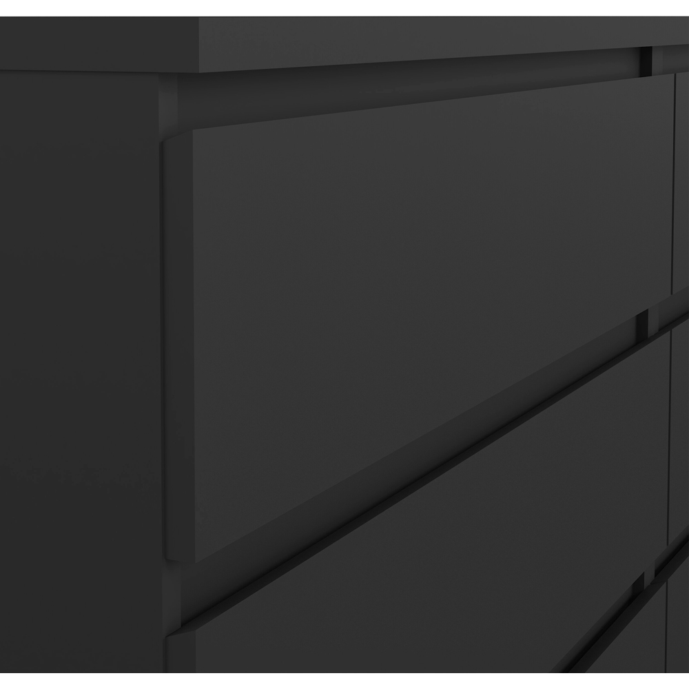 Florence 6 Drawer Black Matt Wide Chest of Drawers Image 5