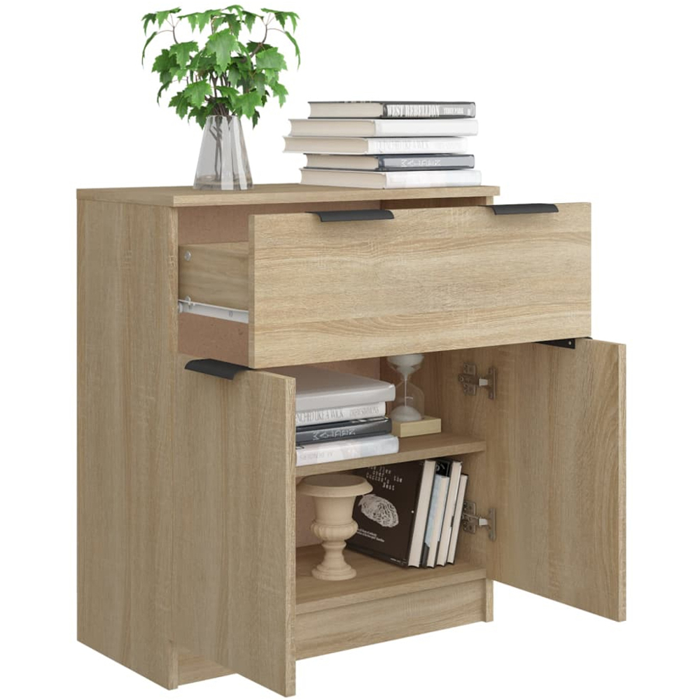 vidaXL 2 Door Single Drawer Sonoma Oak Sideboard Image 4