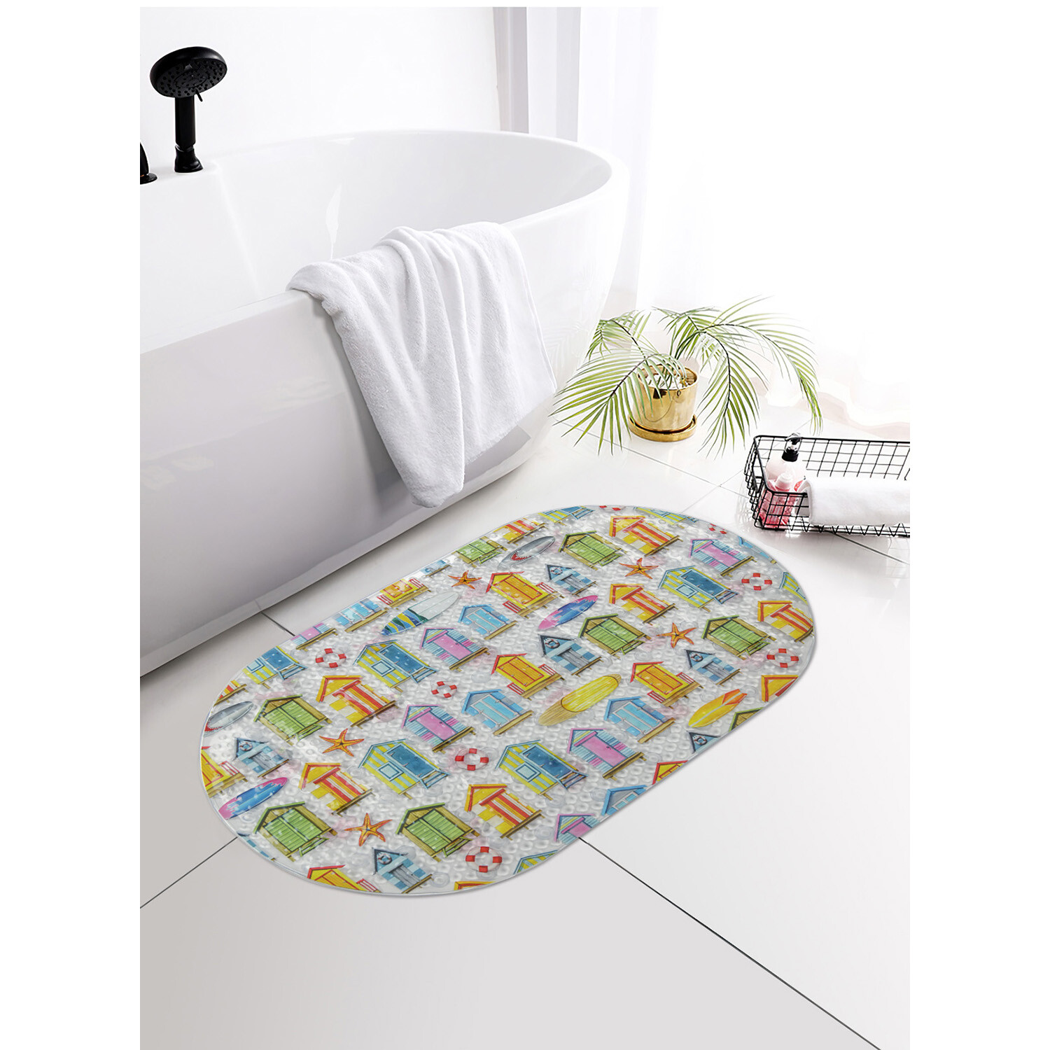 Beach Hut PVC Bath Mat Image 2