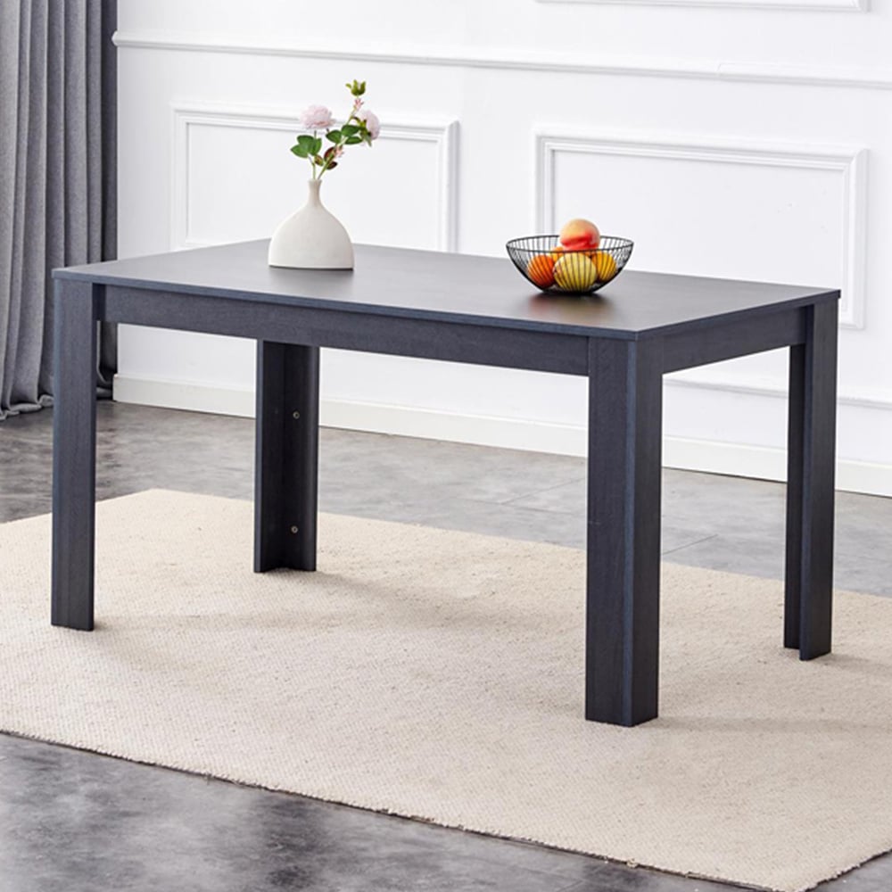 Kosy Koala 6 Seater Dark Grey Wooden Dining Table Image 1