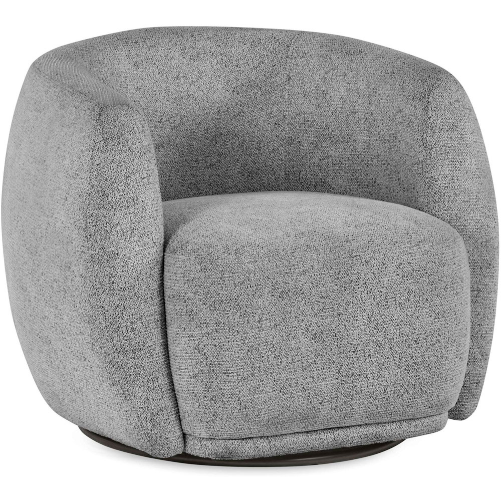 Julian Bowen Bowline Grey Chenille Barrel Design Upholstered Swivel Accent Chair Image 2