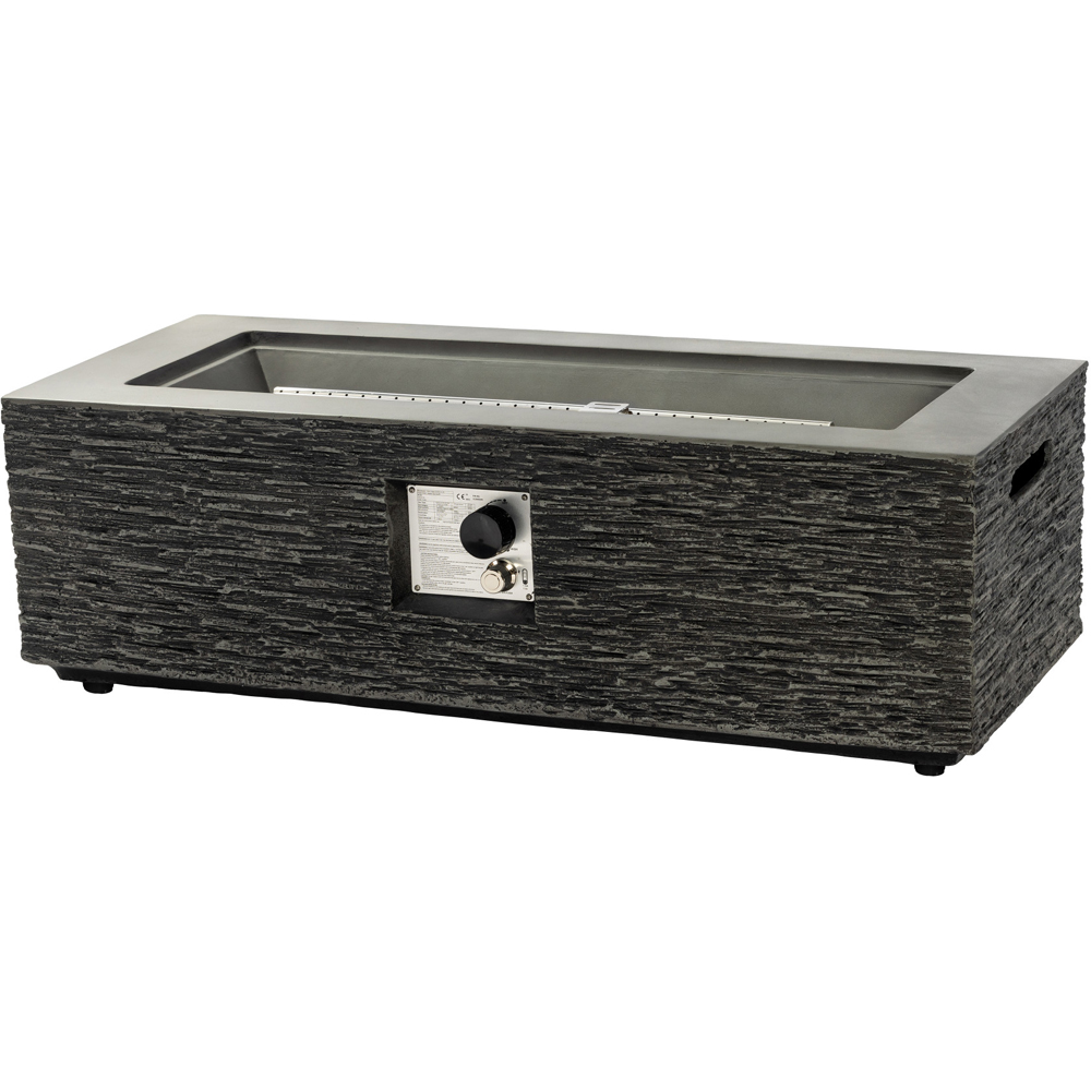 Teamson Home Grey Rectangle Faux Stone Outdoor Gas Fire Pit 106cm Image 3
