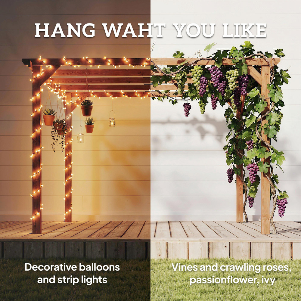 Outsunny 3 x 3m Maple Wood Effect Wooden Pergola Image 6