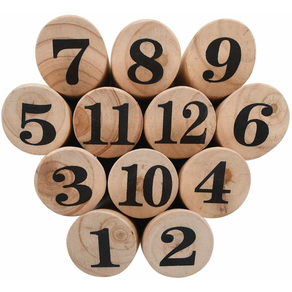 Walplus Solid Pine Wood Number Kubb Game Set Image 4