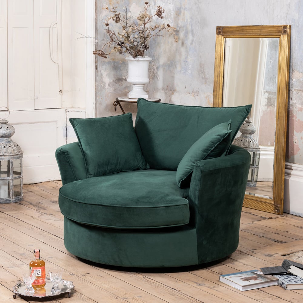 Artemis Home Havana Green Velvet Swivel Chair Image 2