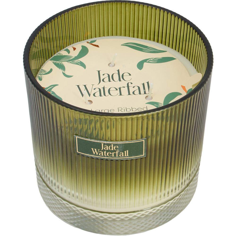 Jade Waterfall Large Ribbed Candle Image 2