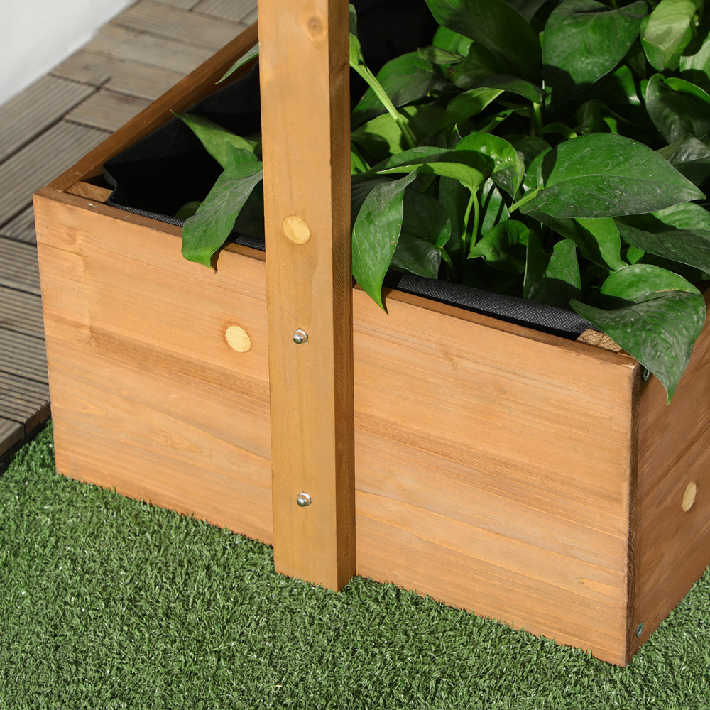 Outsunny Orange Wooden Raised Garden Bed Plant Stand Image 3