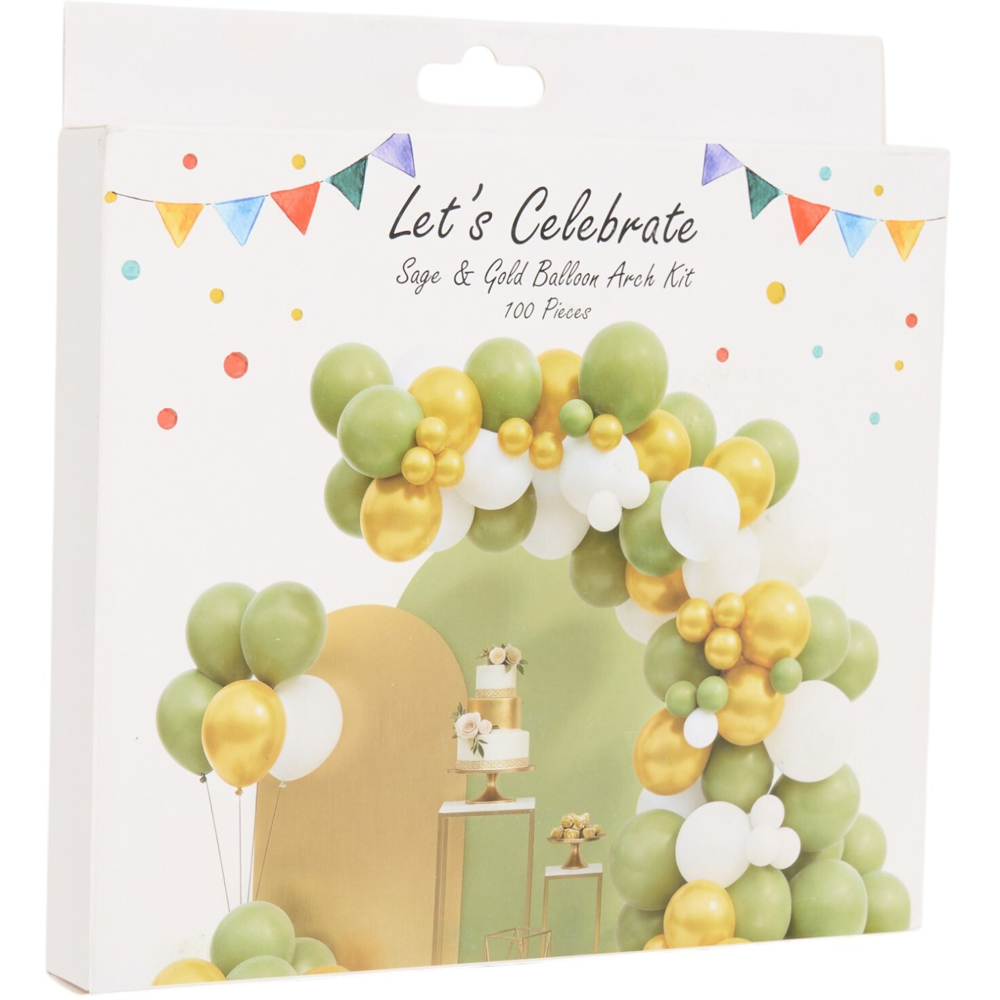 Balloon Arch Kit Sage and Gold Image 2