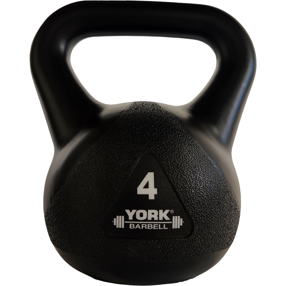 York Black Vinyl Kettlebell Set 3 Pack Image 4