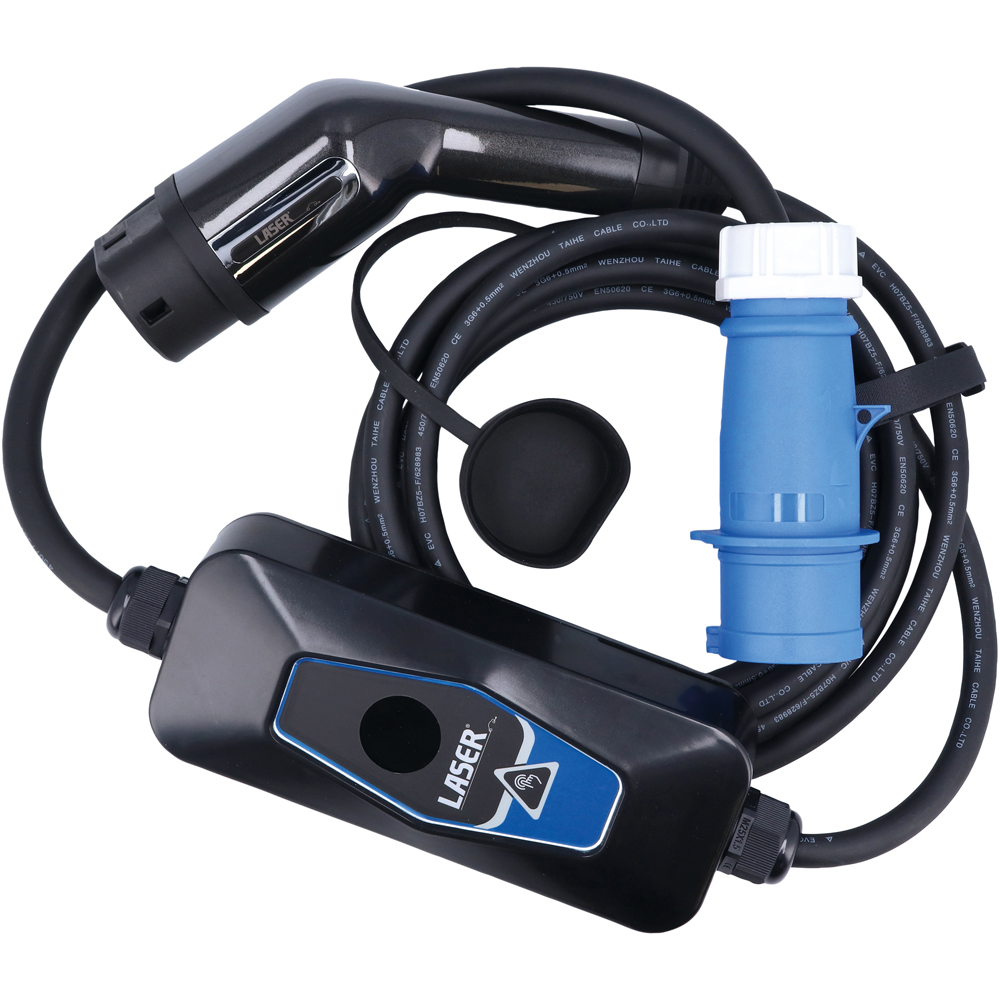 Laser 7.4kW 32A IP68 T2 Female to 3 Pin CEE Plug Single Phase EV Charging Cable 5m Image 3