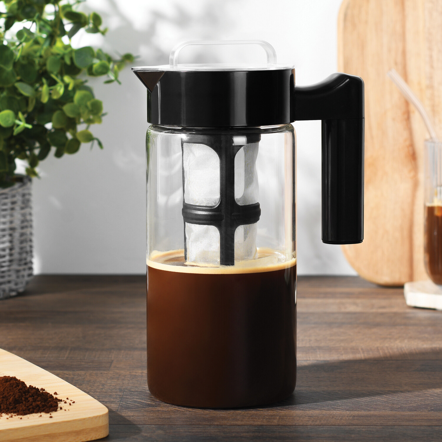 Glass Cold Brew Coffee Maker 1.3L Black Image 1