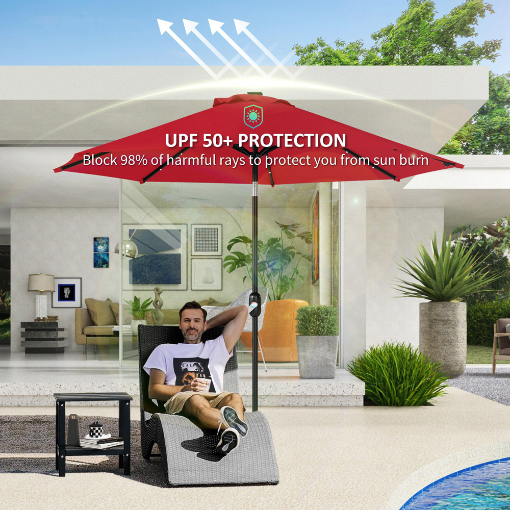 Outsunny Red Parasol Replacement Canopy 300cm Image 6