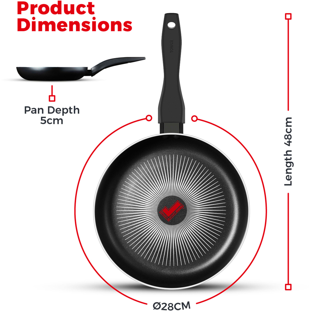 Tower Smart Start 28cm Black Aluminium Non-Stick Gourmet Frying Pan Image 9