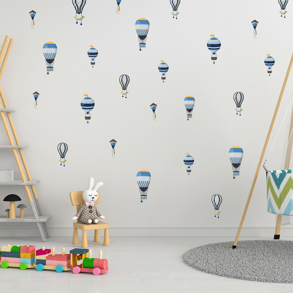 Walplus Kids Hot Air Balloons Self Adhesive Wall Stickers Image 2