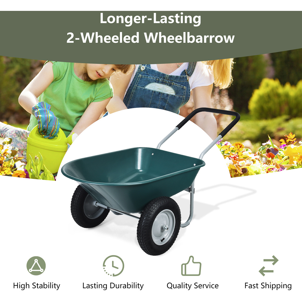 Costway 2 Tier Green Wheelbarrow Image 5