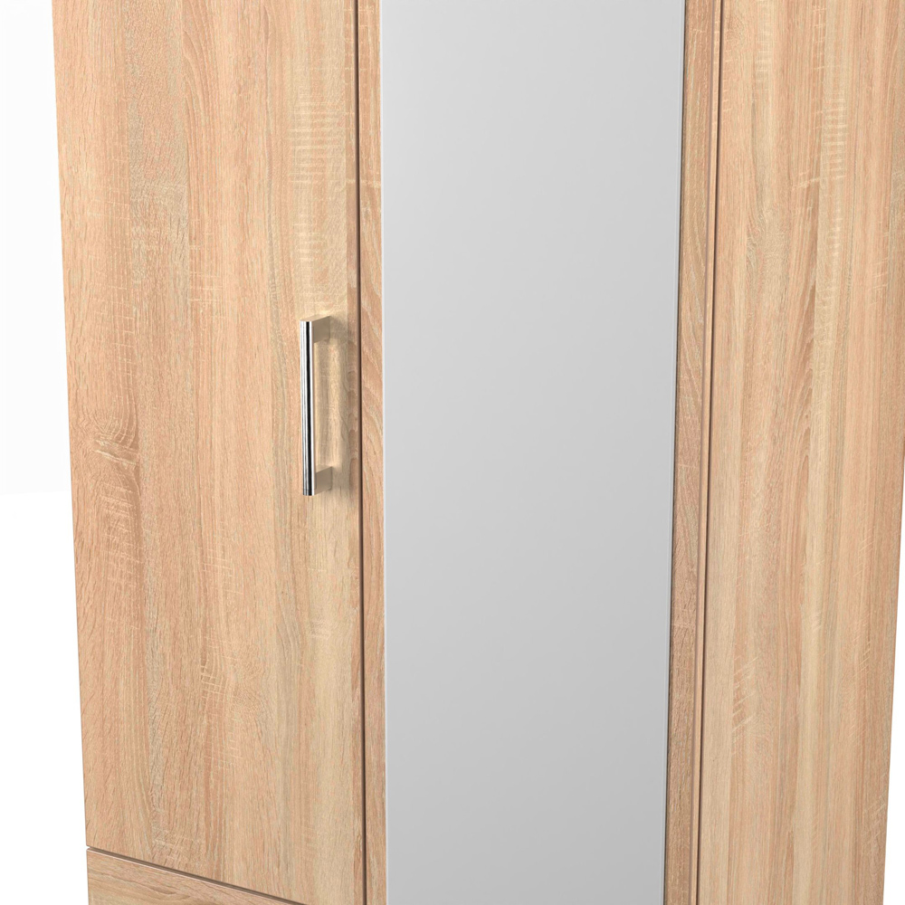 Crowndale Devon 2 Door 2 Drawer Bardolino Oak Wardrobe with Mirror Door Ready Assembled Image 6