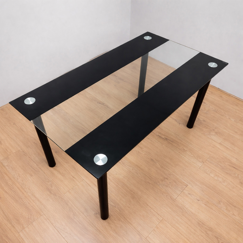 Portland Kosy Koala 6 Seater Glass Dining Set Black Image 3