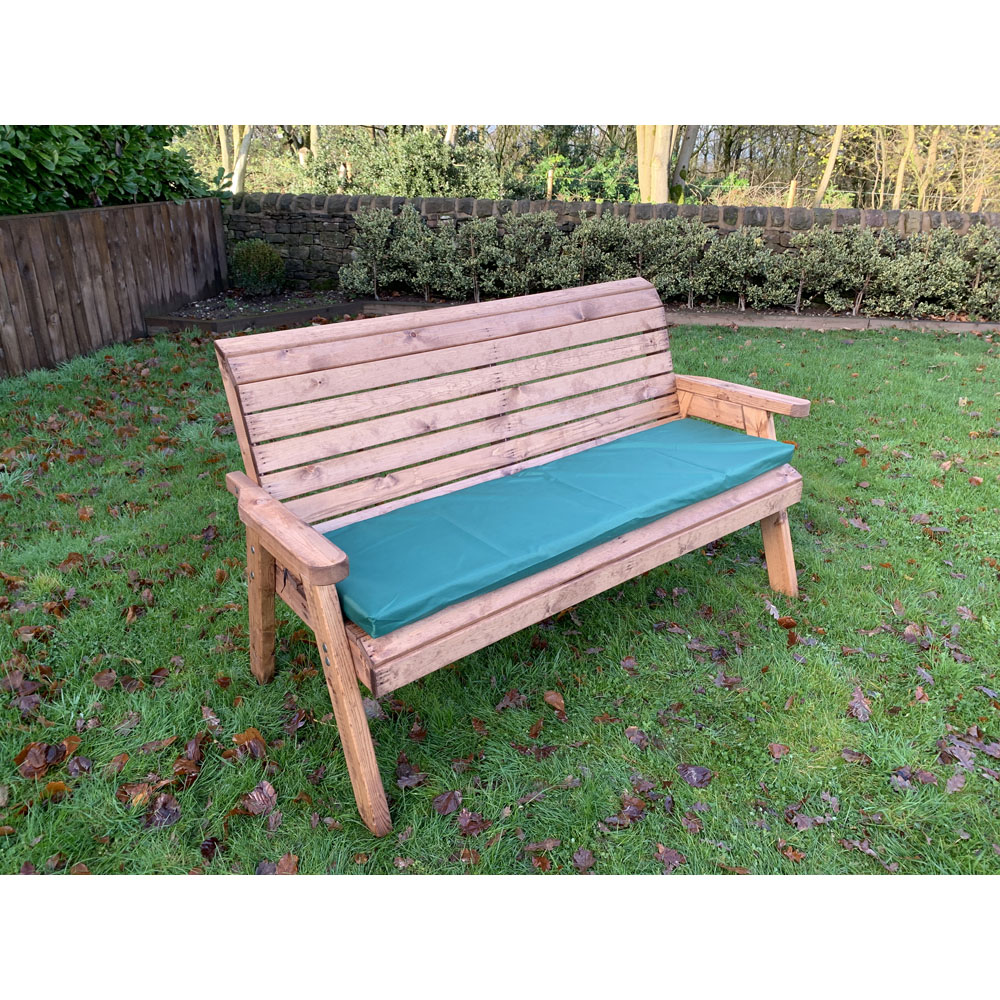 Charles Taylor 3 Seater Winchester Bench with Green Cushions Image 3